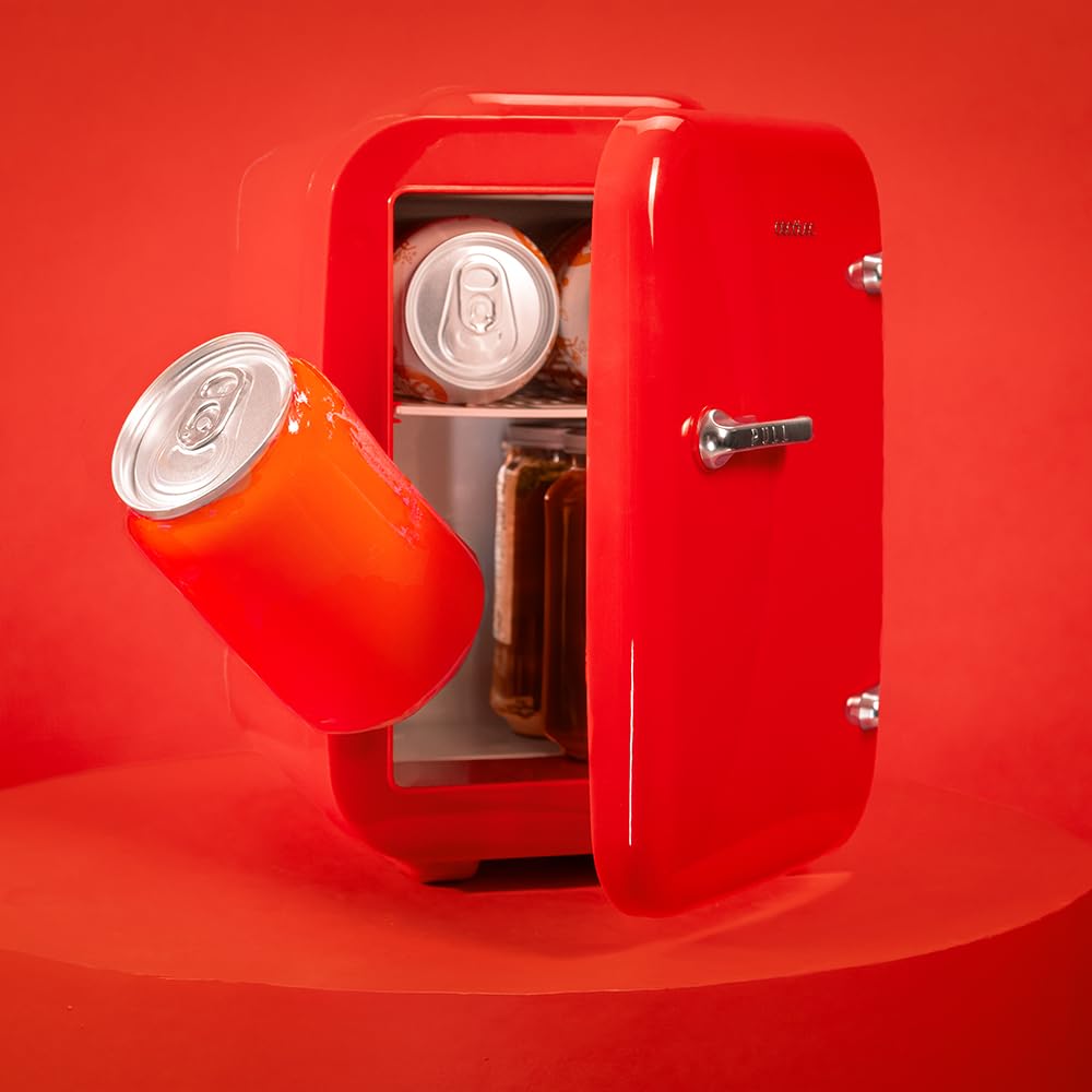 Cecotec Bolero MiniCooling 4L Mini-Kühlschrank, Kühl- & Heizfunktion, 12V/220V, Rot