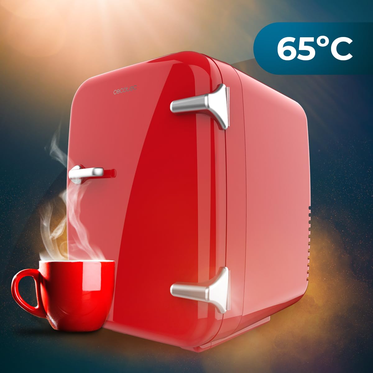 Cecotec Bolero MiniCooling 4L Mini-Kühlschrank, Kühl- & Heizfunktion, 12V/220V, Rot