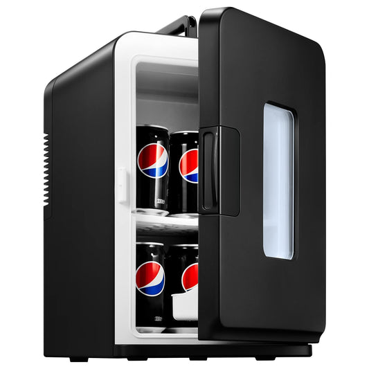 NORTHCLAN Mini-Kühlschrank 15L, Kühl- & Heizfunktion, 12V/220V, Schwarz